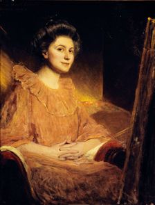Portrait of the Painter Angèle Delasalle (1867-1938), c1900. Creator: Jean Joseph Benjamin Constant