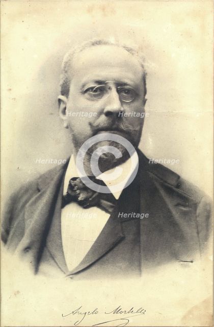 Portrait of the painter Angelo Morbelli (1853-1919), c. 1900. Creator: Anonymous.