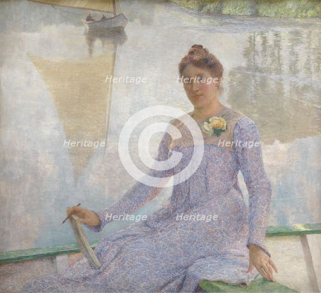Portrait of the Painter Anna De Weert (1867-1950), 1899. Creator: Emile Claus.