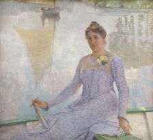 Portrait of the Painter Anna De Weert (1867-1950), 1899. Creator: Emile Claus