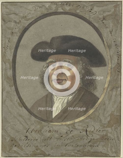 Portrait of the painter Abraham de Ridder, 1678-c.1788. Creator: Anon.