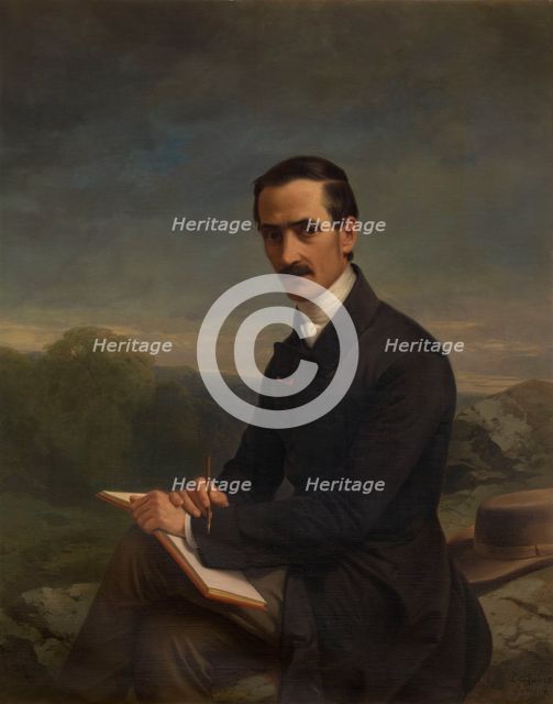 Portrait of the Painter Alexandre Calame (1810-1864). Creator: Luigi Rubio.
