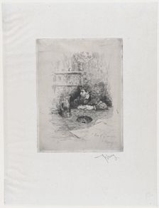 Portrait of the painter Eduardo Zamacois seated at a table, ca. 1869., ca. 1869. Creator: Mariano Jose Maria Bernardo Fortuny y Carbo