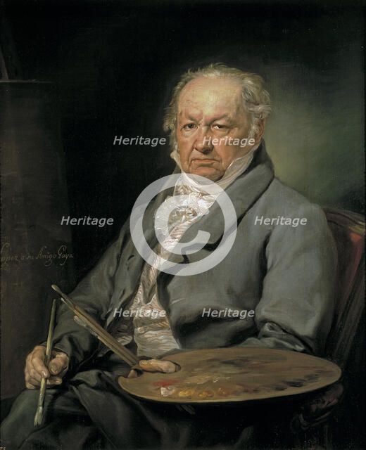 Portrait of the painter Francisco de Goya (1746-1828), 1826. Artist: López Portaña, Vicente (1772-1850)