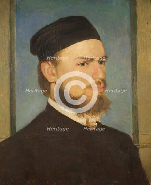 Portrait of the painter Franz von Lenbach , 1862. Creator: Böcklin, Arnold (1827-1901).