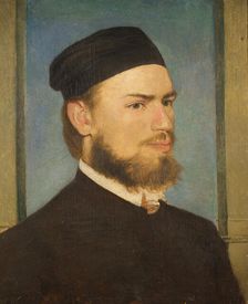 Portrait of the painter Franz von Lenbach , 1862. Creator: Böcklin, Arnold (1827-1901)