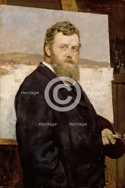 Portrait of the Painter Frits Thaulow, 1881. Creator: Christian Krohg.