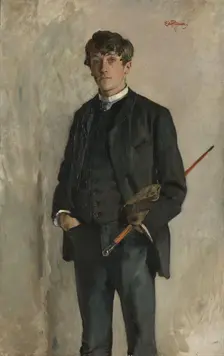Portrait of the Painter Kalle Lochen, 1885. Creator: Eilif Peterssen