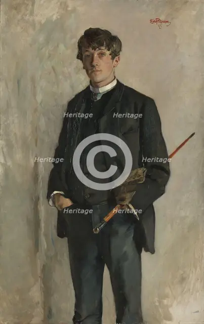 Portrait of the Painter Kalle Lochen, 1885. Creator: Eilif Peterssen.