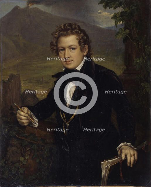Portrait of the painter Karl Pavlovich Bryullov (1799-1852), 1836. Artist: Tropinin, Vasili Andreyevich (1776-1857)