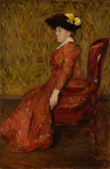 Portrait of the Painter Kitty L. Kielland, 1891. Creator: Erik Werenskiold