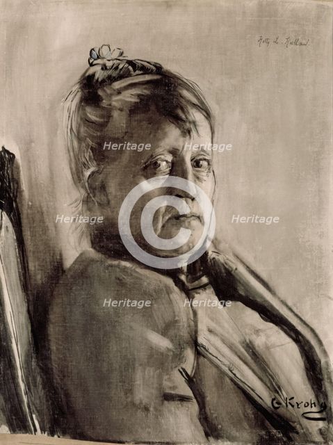 Portrait of the Painter Kitty L. Kielland, probably 1891. Creator: Christian Krohg.