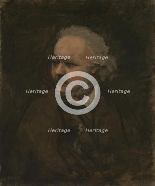 Portrait of the painter Honoré Daumier (1808-1879), c. 1876. Artist: Daubigny, Charles-François (1817-1878)