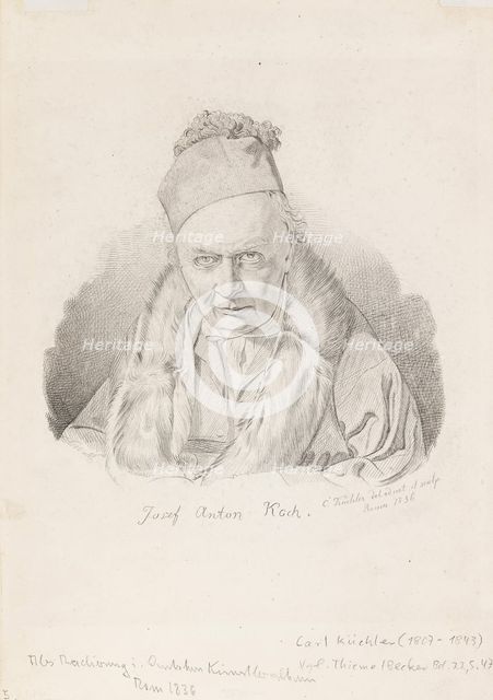 Portrait of the painter Joseph Anton Koch (1768-1839), 1836. Creator: Küchler, Carl (1807-1843).