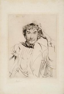 Portrait of the painter James Abbott McNeill Whistler (1834-1903), 1897. Creator: Helleu, Paul César (1859-1927)