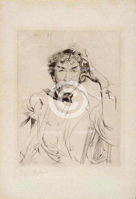 Portrait of the painter James Abbott McNeill Whistler (1834-1903), 1897. Creator: Helleu, Paul César (1859-1927).