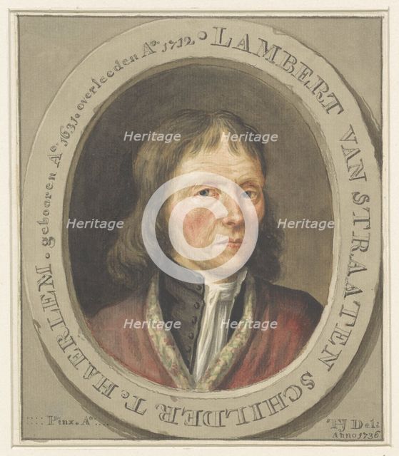Portrait of the painter Lambert van Straaten, 1736. Creator: Tako Hajo Jelgersma.