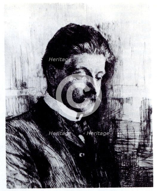 Portrait of the painter Mikhail Aleksandrovich Vrubel (1856-1910), 1900s. Artist: Mate (Mathé), Vasily Vasilyevich (1856-1917)