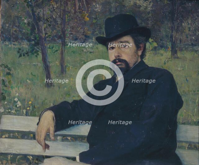 Portrait of the painter Nikolai Alexandrovich Yaroshenko (1846-1898), 1897. Artist: Nesterov, Mikhail Vasilyevich (1862-1942)