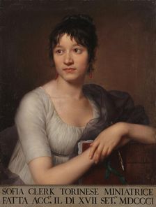 Portrait of the painter Sofia Clerk (1778-1829), 1801. Creator: Cherubini, Giovanni Domenico (1754-1815)