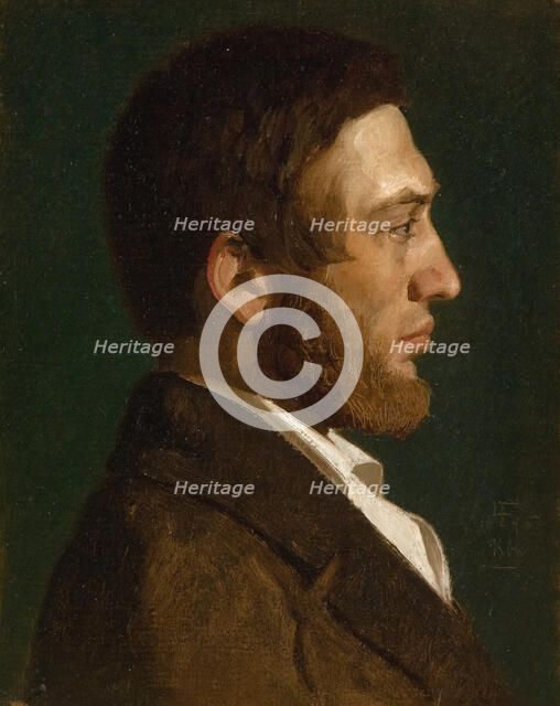 Portrait of the painter P.C. Skovgaard, 1845. Creator: Lorenz Frølich.
