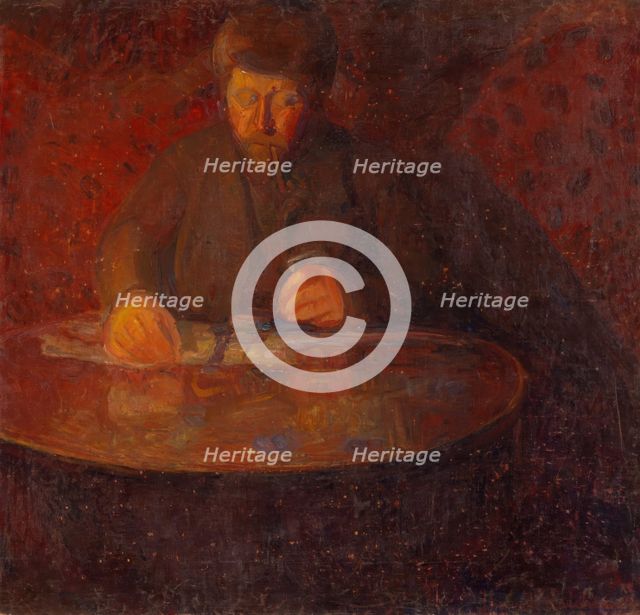 Portrait of the Painter Wilhelm Wetlesen, probably 1907. Creator: Thorvald Erichsen.