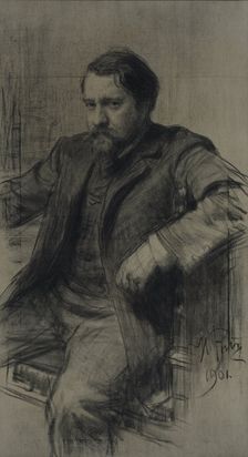 Portrait of the painter Valentin Alexandrovich Serov (1865-1911), 1901. Artist: Repin, Ilya Yefimovich (1844-1930)