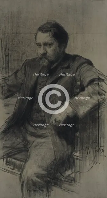 Portrait of the painter Valentin Alexandrovich Serov (1865-1911), 1901. Artist: Repin, Ilya Yefimovich (1844-1930)