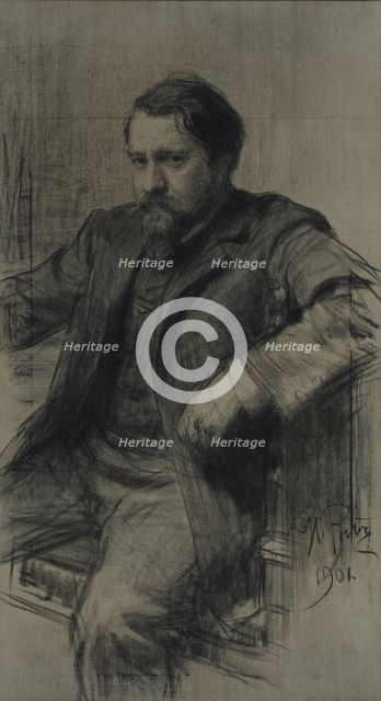 Portrait of the painter Valentin Alexandrovich Serov (1865-1911), 1901. Artist: Repin, Ilya Yefimovich (1844-1930)