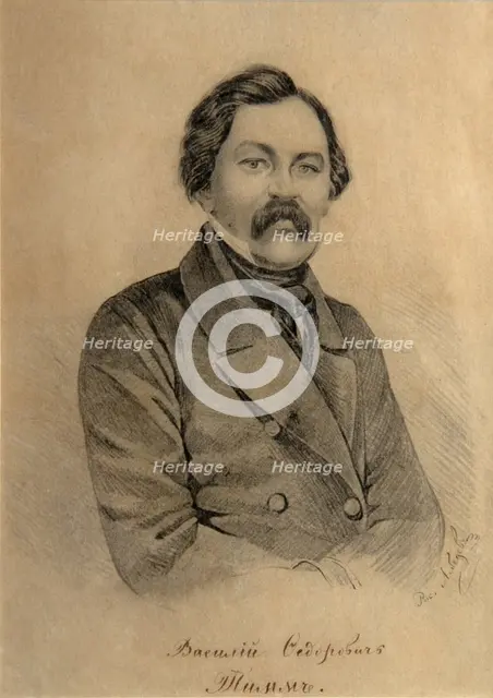 Portrait of the Painter Vasily Fyodorovich (Georg Wilhelm) Timm (1820-1895). Artist: Lebedev, Alexander Ignatyevich (1830-1898)