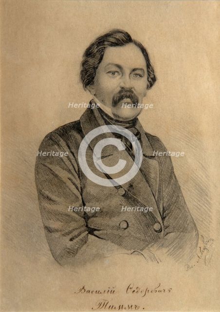 Portrait of the Painter Vasily Fyodorovich (Georg Wilhelm) Timm (1820-1895). Artist: Lebedev, Alexander Ignatyevich (1830-1898)