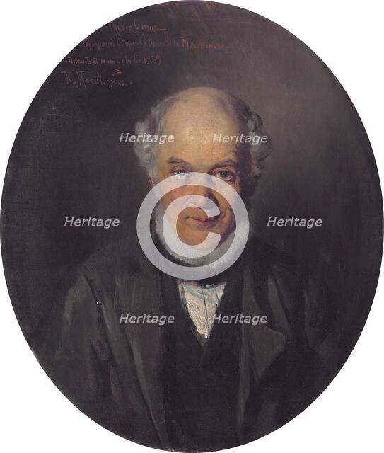 Portrait of the painter Yegor Ivanovich Makovsky (1802-1886), 1859. Artist: Makovsky, Konstantin Yegorovich (1839-1915)