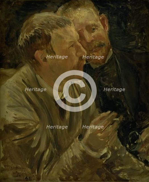 Portrait of the Painters Bruno Liljefors and Alf Wallander, 1886. Creator: Ernst Josephson.