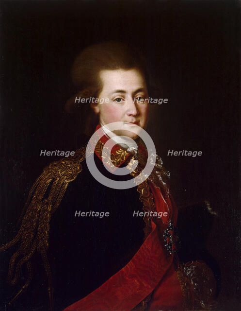 Portrait of the palace-aide-de-camp Alexander Lanskoy, the Catherine II' favorite, 1784. Artist: Anonymous  