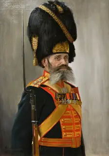 Portrait of the Palace Grenadier Company's Private Maksim Kulakov , 1915. Creator: Vladimir Poyarkov