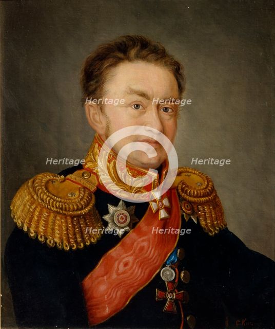 Portrait of the Pavel Nikolayevich Choglokov (1772-1832), 1820s. Artist: Komenko, S. (active 1820s)