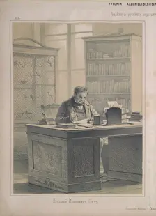 Portrait of the philologist and publisher Nikolai Ivanovich Gretsch (1787-1867), 1853. Creator: Timm, Wassili (George Wilhelm) (1820-1895)