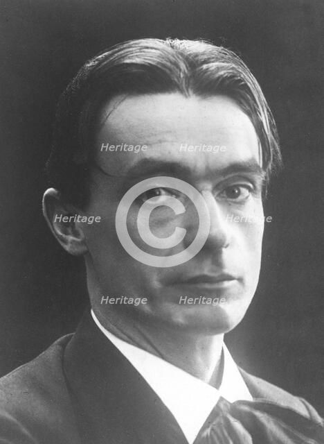 Portrait of the philosopher Rudolf Steiner (1861-1925). Creator: Anonymous.
