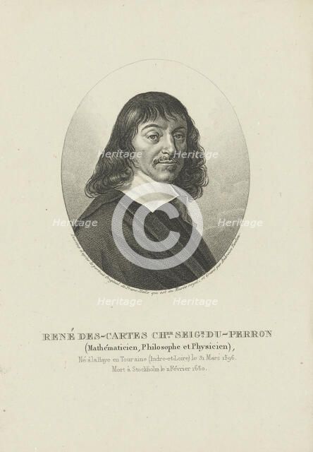 Portrait of the philosopher René Descartes (1596-1650), ca 1820. Creator: Tardieu, Ambroise (1788-1841).