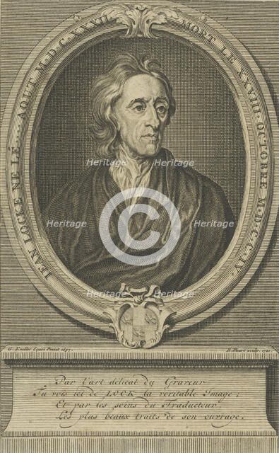 Portrait of the physician and philosopher John Locke (1632-1704), 1721. Creator: Picart, Bernard (1673-1733).