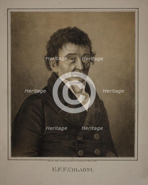 Portrait of the physicist Ernst Florens Friedrich Chladni (1756-1827). Creator: Montmorillon, Ludwig Albert von (1794-1854).
