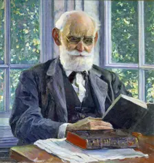 Portrait of the physiologist, psychologist, and physician Ivan P. Pavlov (1849-1936), 1930. Creator: Nesterov, Mikhail Vasilyevich (1862-1942)
