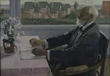 Portrait of the physiologist, psychologist, and physician Ivan P. Pavlov (1849-1936), 1935. Artist: Nesterov, Mikhail Vasilyevich (1862-1942)