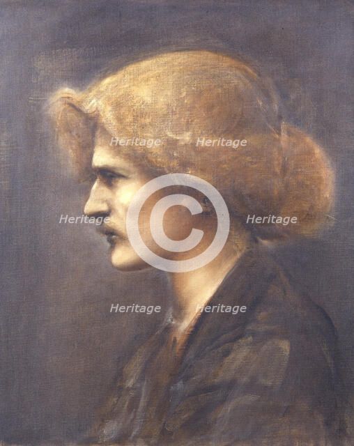 Portrait of the pianist, composer and politician Ignacy Jan Paderewski, 1890. Creator: Burne-Jones, Sir Edward Coley (1833-1898).