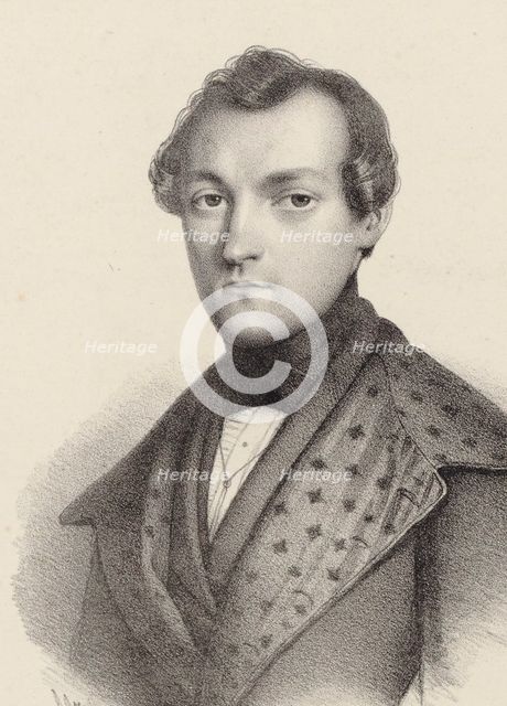 Portrait of the pianist and composer Antoine de Kontski (1817-1899). Creator: Cazes, Romain (1808-1881).