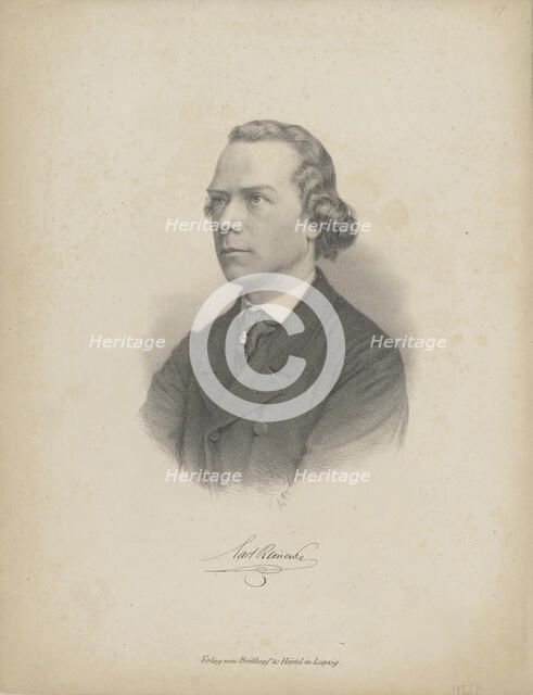 Portrait of the pianist and composer Carl Heinrich Carsten Reinecke (1824-1910) , c. 1850. Creator: Breitkopf & Härtel.