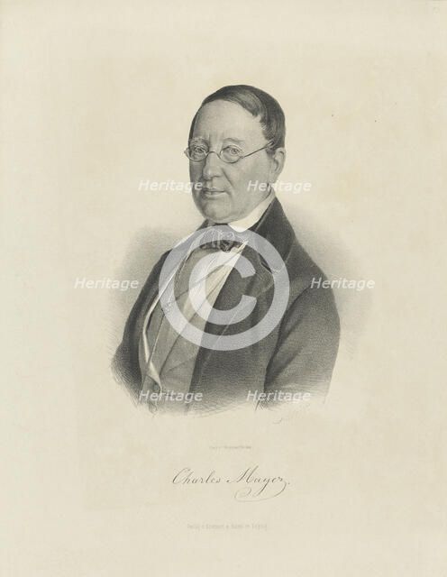 Portrait of the pianist and composer Charles Mayer (1799-1862), ca 1854. Creator: Breitkopf & Härtel.