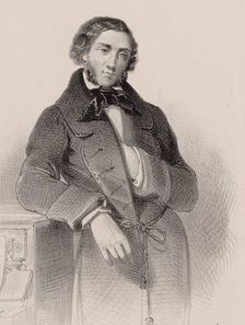 Portrait of the pianist and composer Felix Mendelssohn Bartholdy (1809-1847). Creator: Guillet, V. (active Mid of 19th cen.)