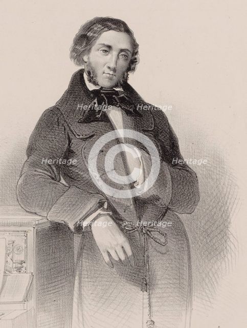 Portrait of the pianist and composer Felix Mendelssohn Bartholdy (1809-1847). Creator: Guillet, V. (active Mid of 19th cen.).