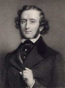 Portrait of the pianist and composer Felix Mendelssohn Bartholdy (1809-1847). Creator: Lemoine, Auguste (1822-1869)